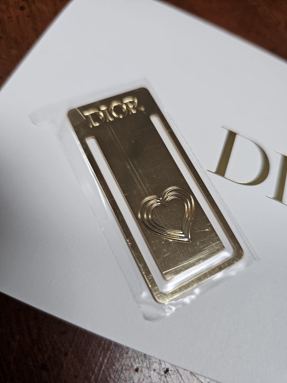 Dior Gold Heart Bookmark And DIOR Pencil